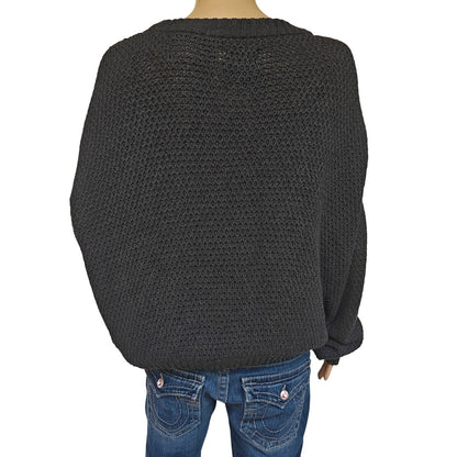 Pact Organic Cotton Waffle Knit Sweater Navy | Women’s M Crewneck