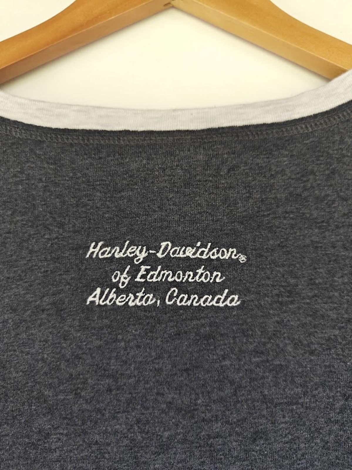 Harley Davidson Gray Ringer T-Shirt Women’s