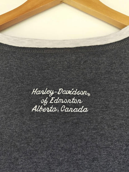 Harley Davidson Gray Ringer T-Shirt Women’s