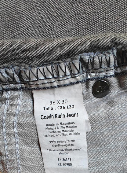 Calvin Klein Men's Straight Leg Gray Jeans - Size 36/30
