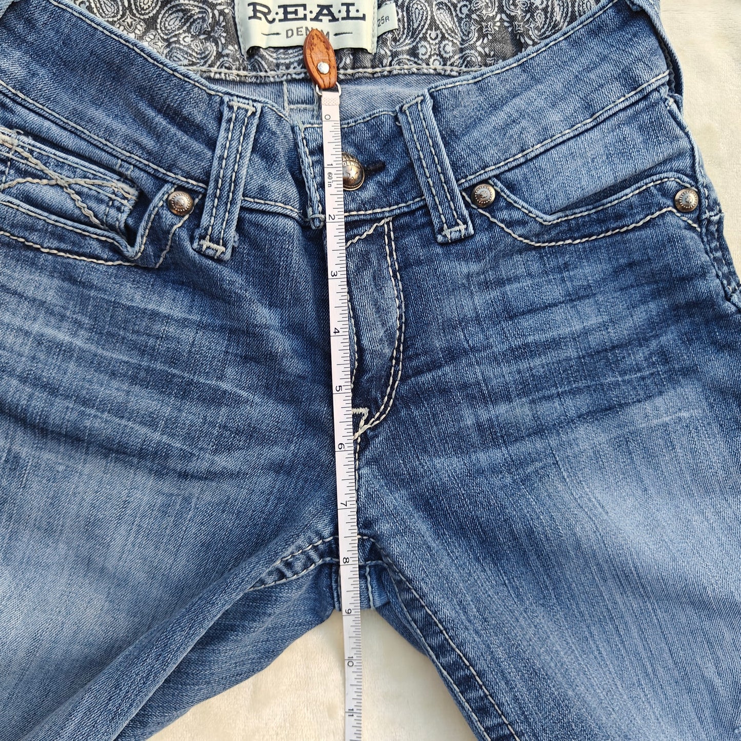 Ariat REAL Denim Mid Rise Straight Jeans Women’s 25R Blue