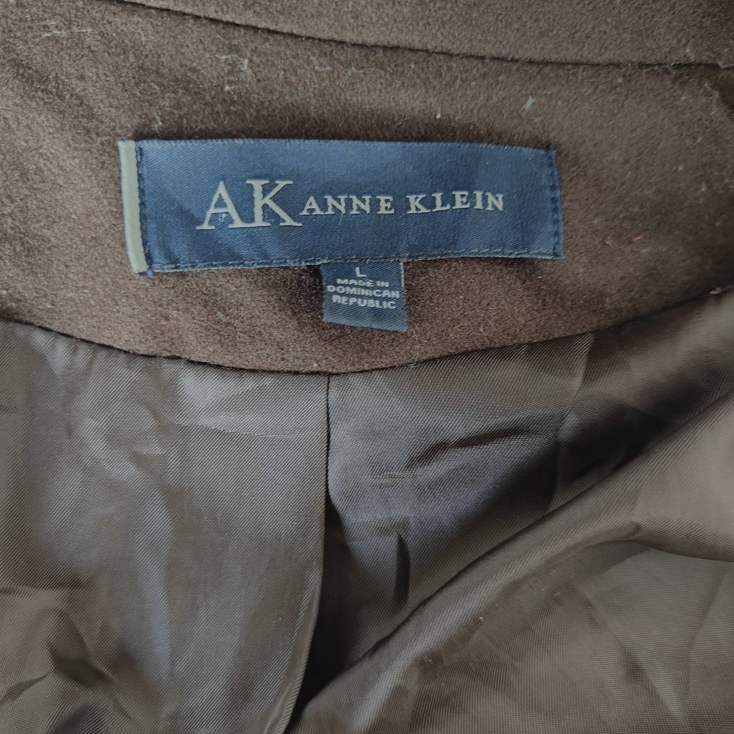 Anne Klein Wool Blend Double Breasted Brown Peacoat Women’s Size L