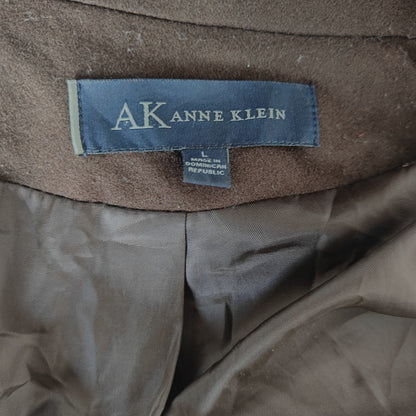 Anne Klein Wool Blend Double Breasted Brown Peacoat Women’s Size L