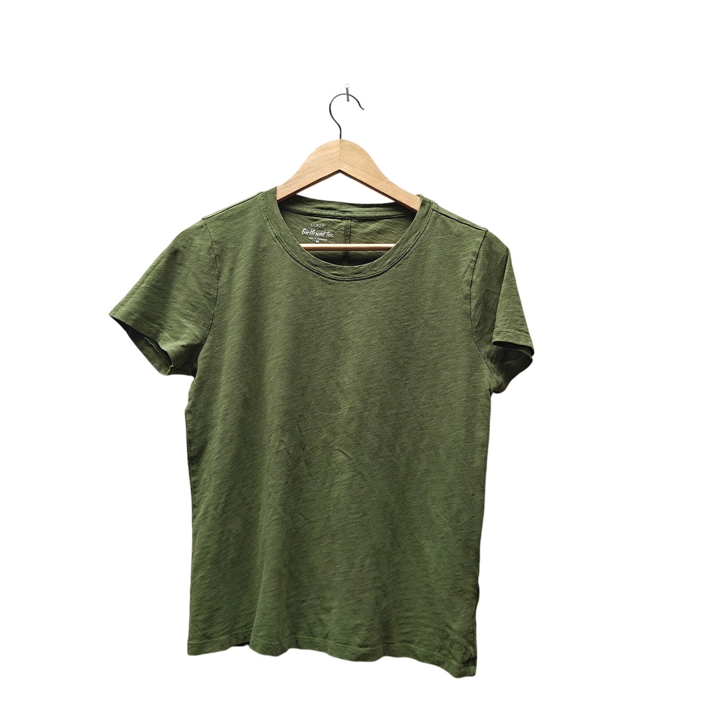 J.Crew Girlfriend Tee Olive Green Slub Cotton Short Sleeve Crewneck