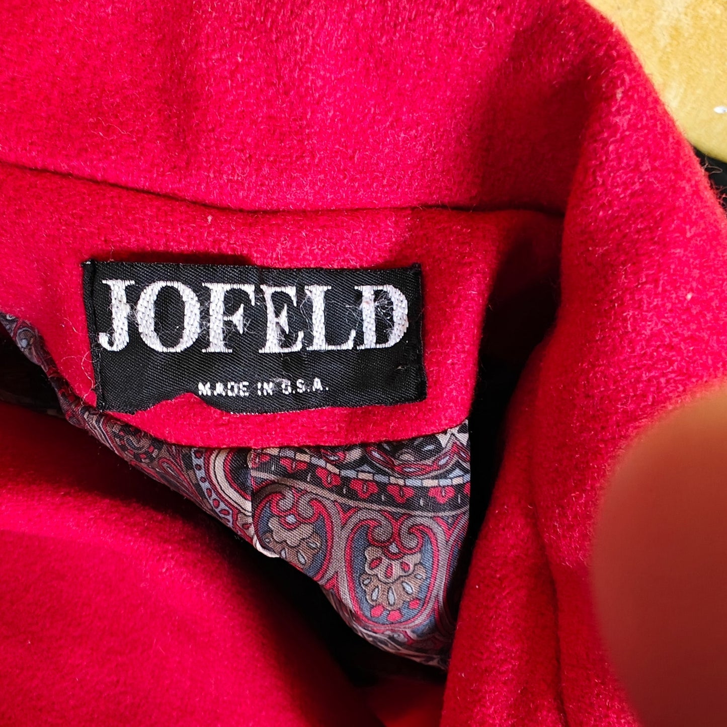 Vintage Jofeld by Forstmann Red Wool Blend Overcoat Made in USA