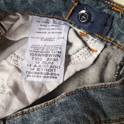 Wrangler Boys Jeans 14 Slim Classic Bootcut Blue Denim Western Cowboy