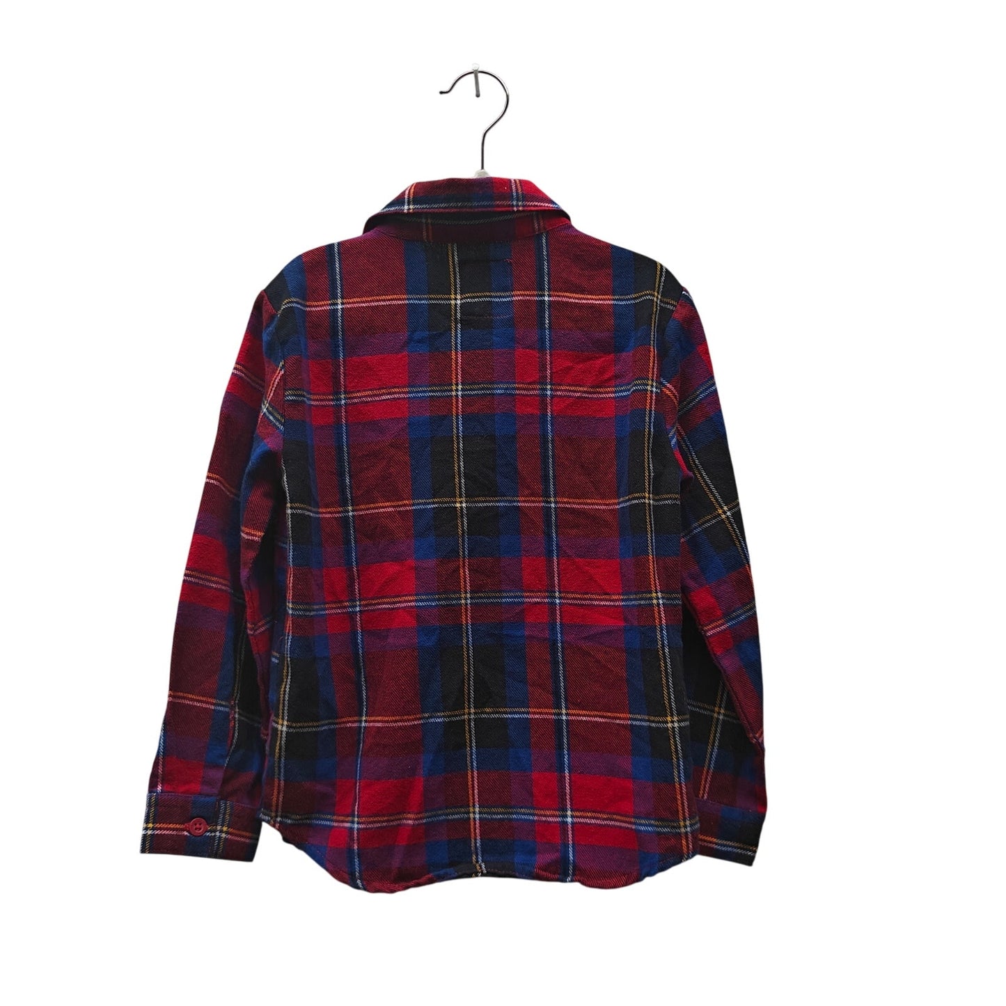 Levi’s Kids Flannel Shirt Red Blue Plaid Size S 4-5Y Button Front Warm Cozy Soft