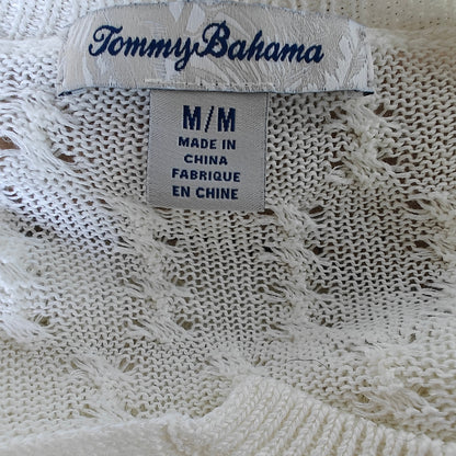 Tommy Bahama White Open-Knit V-Neck Sweater Cover-Up | Women’s M