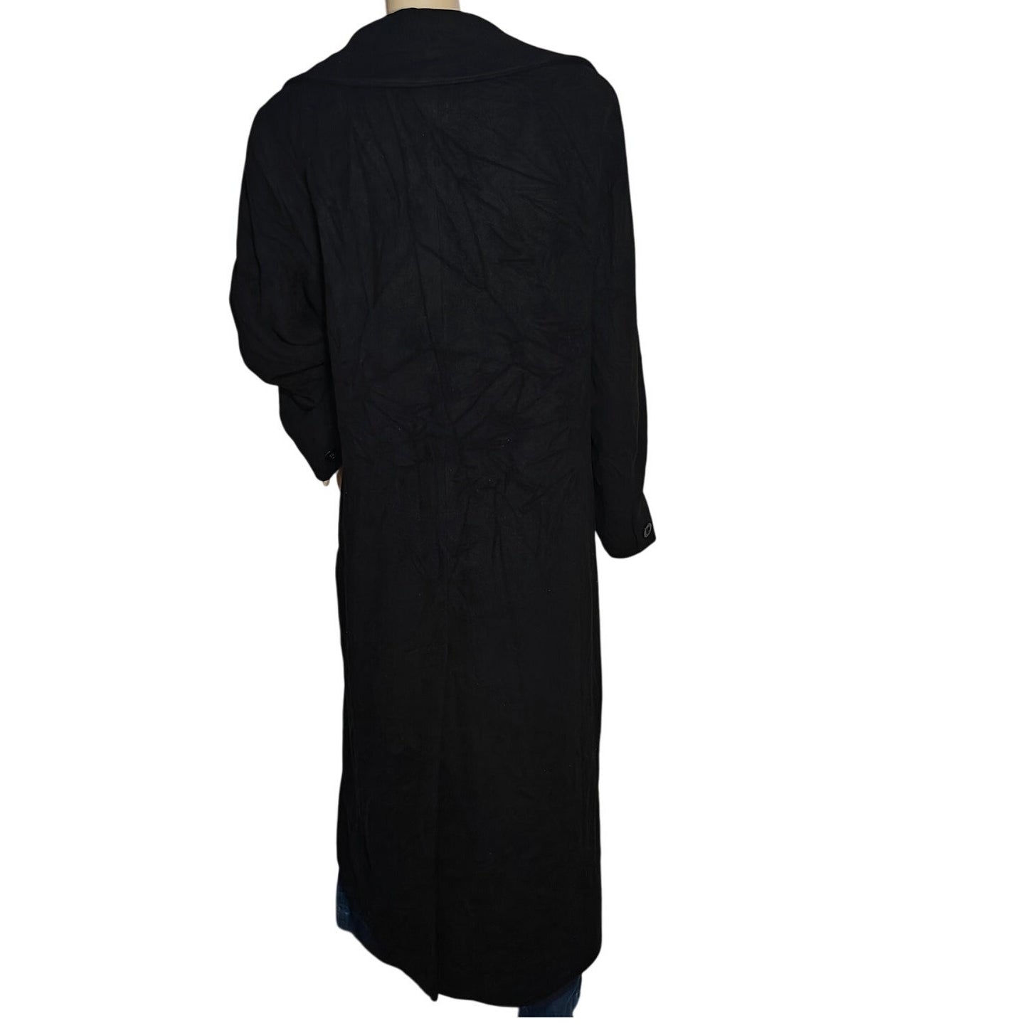 Vintage John Weitz Cashmere & Lambswool Long Black Coat Women’s 16