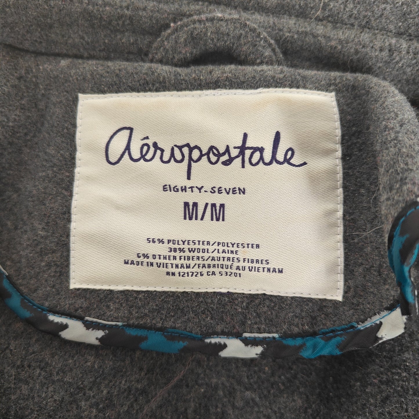 Aéropostale Wool-Blend Peacoat Gray Double-Breasted Women’s Medium