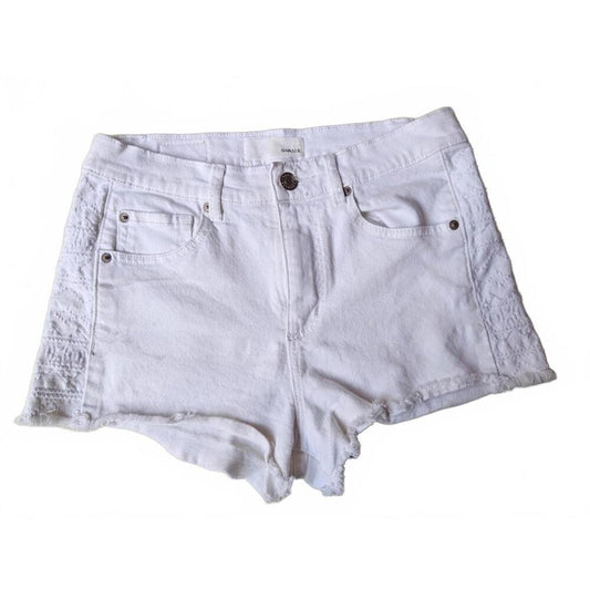 Garage White Retro High Rise Denim Shorts Size 5
