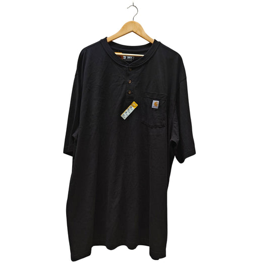 Carhartt Men’s Loose Fit Pocket Henley Shirt NWT – Black 2XL Short Sleeve Workwear