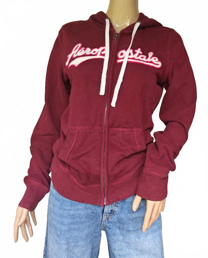 Aeropostale Maroon Zip Up Hoodie Women’s Size L
