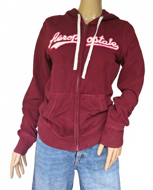Aeropostale Maroon Zip Up Hoodie Women’s Size L