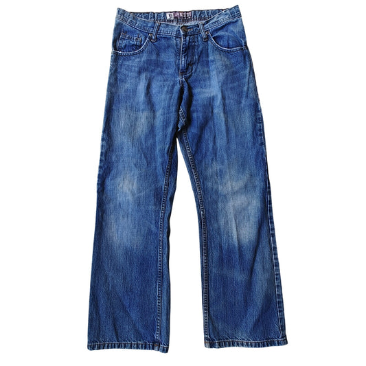 Lee Girls Adjustable Waist Relaxed Straight Jeans Size 16 Regular Blue