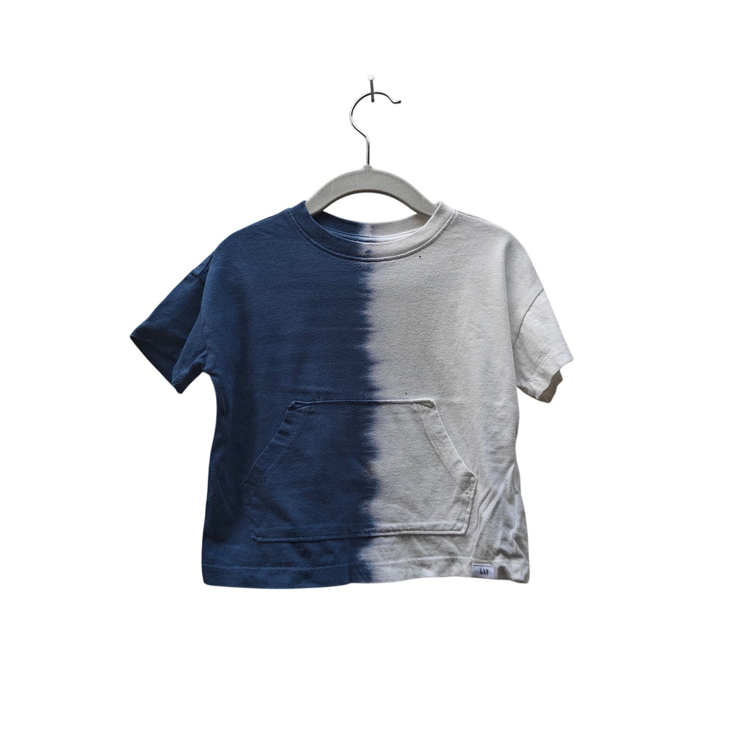 Baby Gap dip-dye pocket tee 12–18M blue/white toddler short sleeve