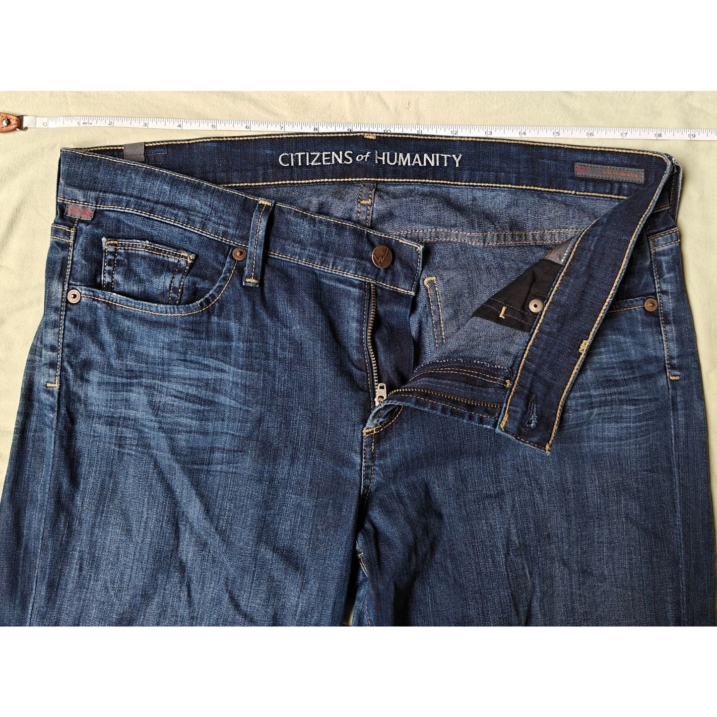 Citizens of Humanity Bootcut Jeans Size 32 Made in USA Blue Stretch Denim