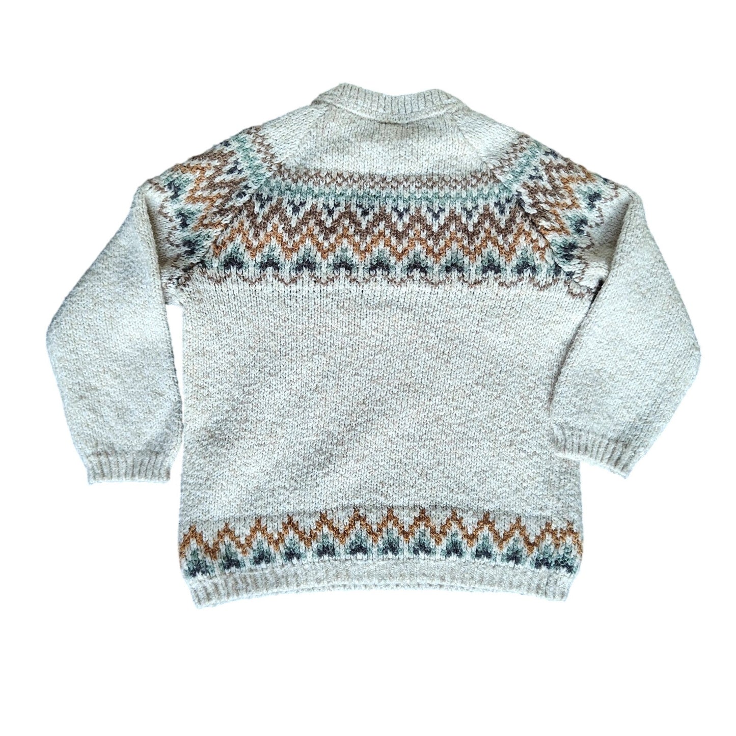 H&M Kids Fair Isle Sweater Cream Button Shoulder Cozy Knit Unisex