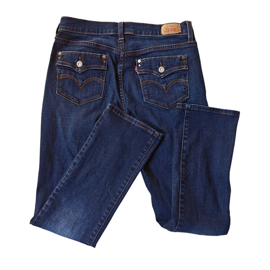 Levi’s 505 Women’s Straight Jeans Dark Wash Stretch Denim Size 6S