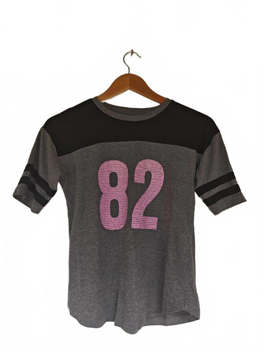 Women’s Gray Jersey Tee With Pink 82 Graphic