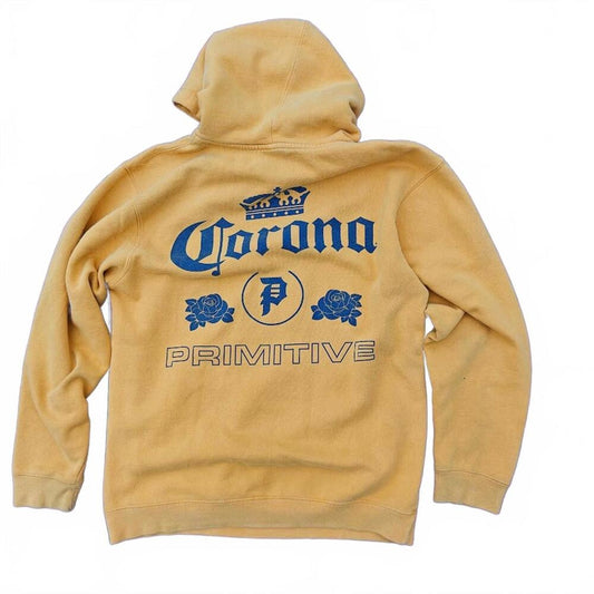 Corona x Primitive Skateboards Mustard Yellow Graphic Hoodie Men’s M