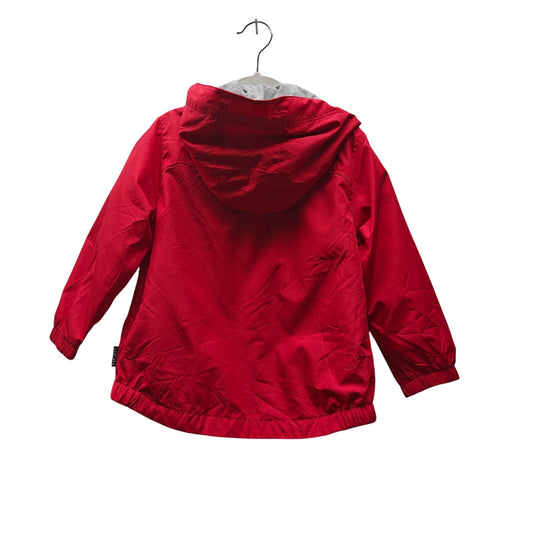 Baby GAP 3T Red Hooded Jacket Zip Pockets Rain Windbreaker