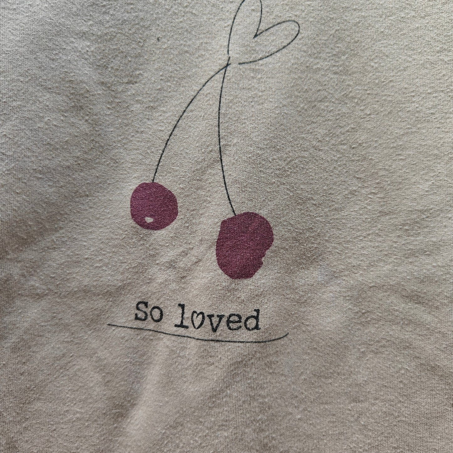 So Loved Kids Sweatshirt Size 6 Mauve Cherry Graphic Cozy Pullover