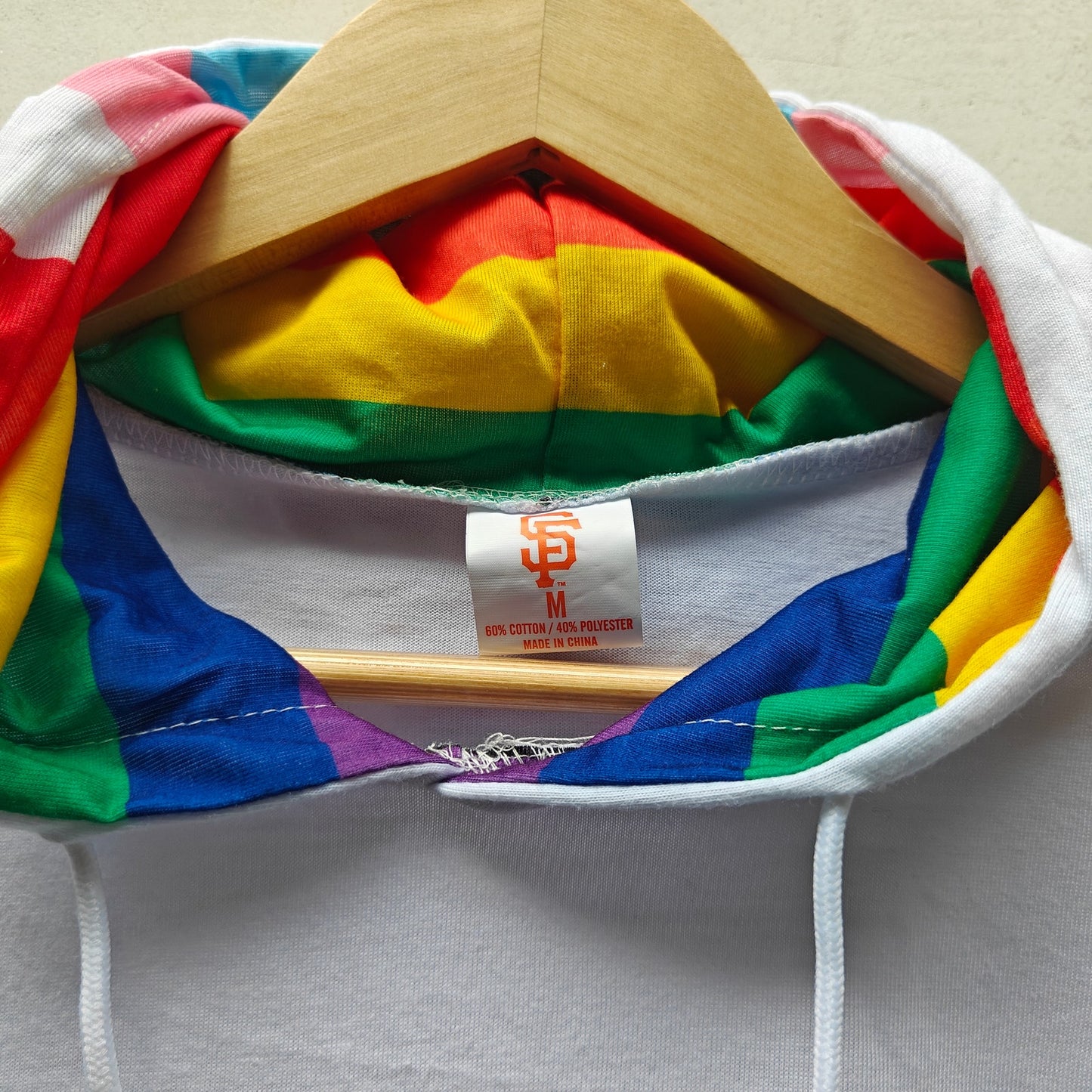 SF Giants Pride Rainbow Hooded Long Sleeve Tee White Unisex Fan Shirt