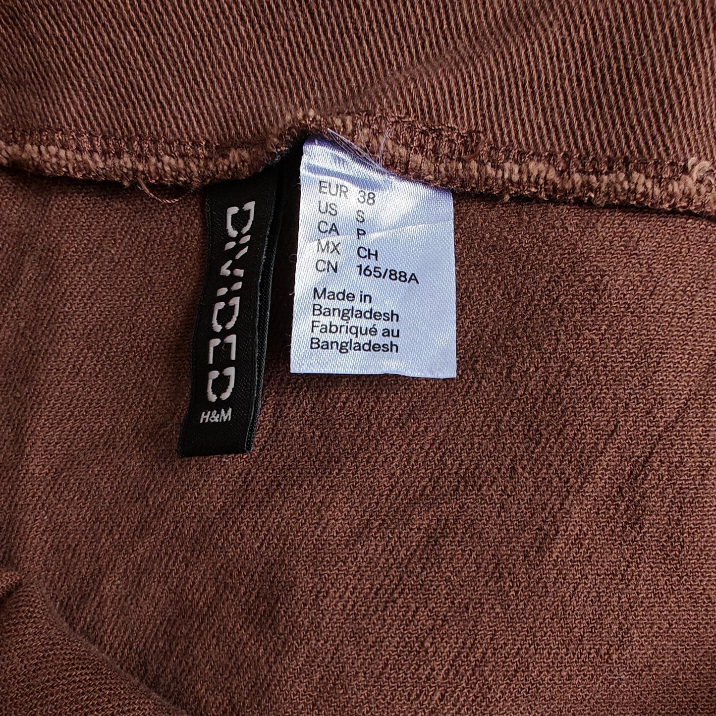 H&M Divided Brown Denim Bodycon Mini Dress Adjustable Straps Size S