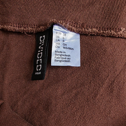 H&M Divided Brown Denim Bodycon Mini Dress Adjustable Straps Size S