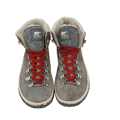 Sorel Out ’N About Conquest Waterproof Suede Shearling Boots, Gray