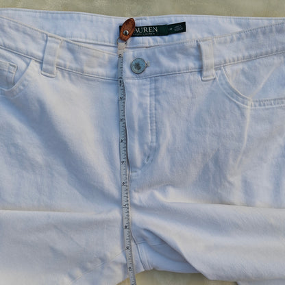 Lauren Ralph Lauren White Skinny Jeans Women’s Size 12 Stretch Denim