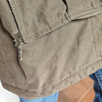 a.n.a Olive Faux-Fur Hooded Parka Coat Women’s L – Quilted Lining, Pockets