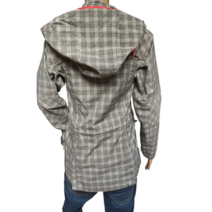 Ariat Plaid Softshell Field Jacket XS Gray Waterproof Zip Pockets Equestrian