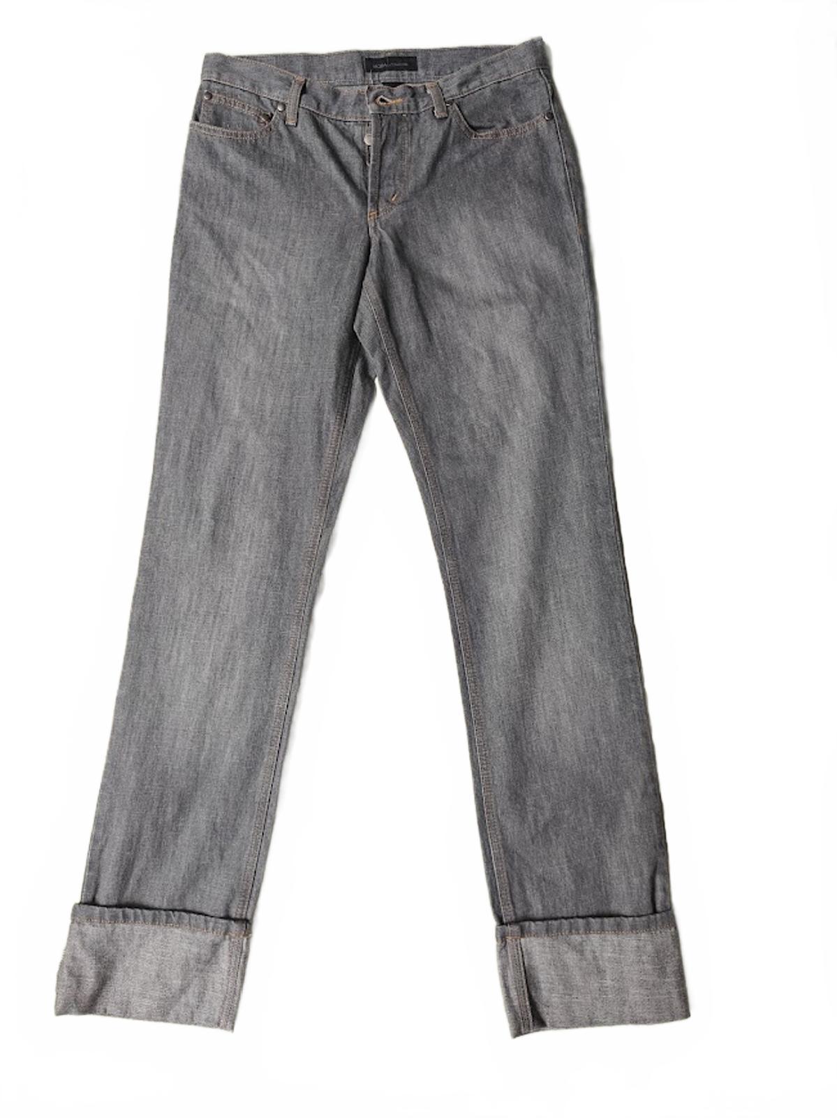 Moda International Gray Straight Leg Button Fly Jeans - Size 6