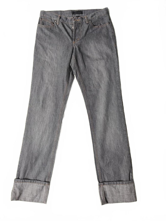 Moda International Gray Straight Leg Button Fly Jeans - Size 6