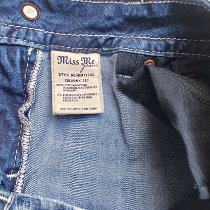 Miss Me Bootcut Jeans Size 28 Medium Wash Curvy Crop Embellished Denim