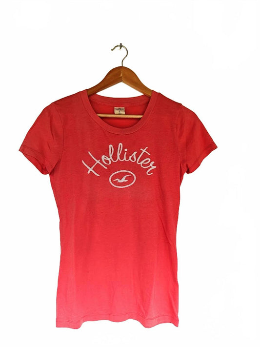 Hollister Red Graphic Logo T-Shirt Women’s Small