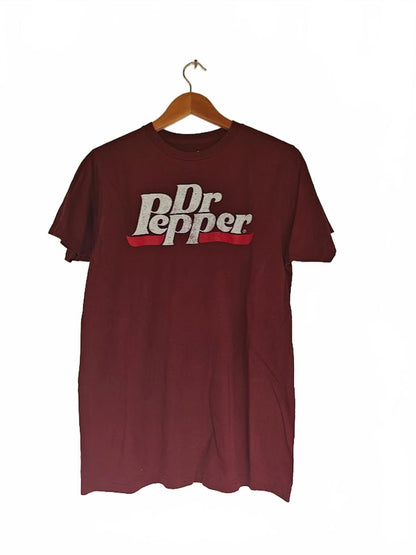 Vintage Style Maroon Dr Pepper Graphic T-Shirt Size M