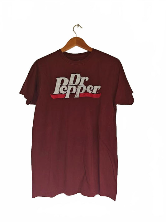 Vintage Style Maroon Dr Pepper Graphic T-Shirt Size M