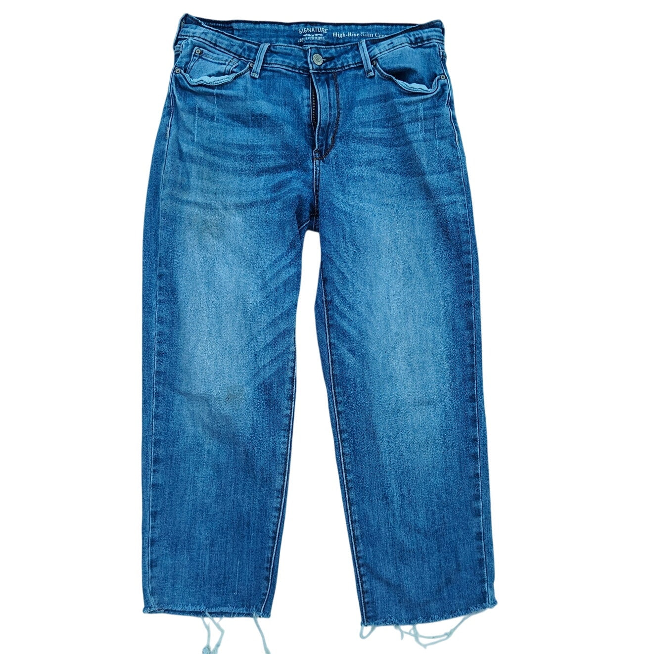 Signature by Levi Strauss High Rise Slim Crop Jeans 8 / W29 Medium Wash