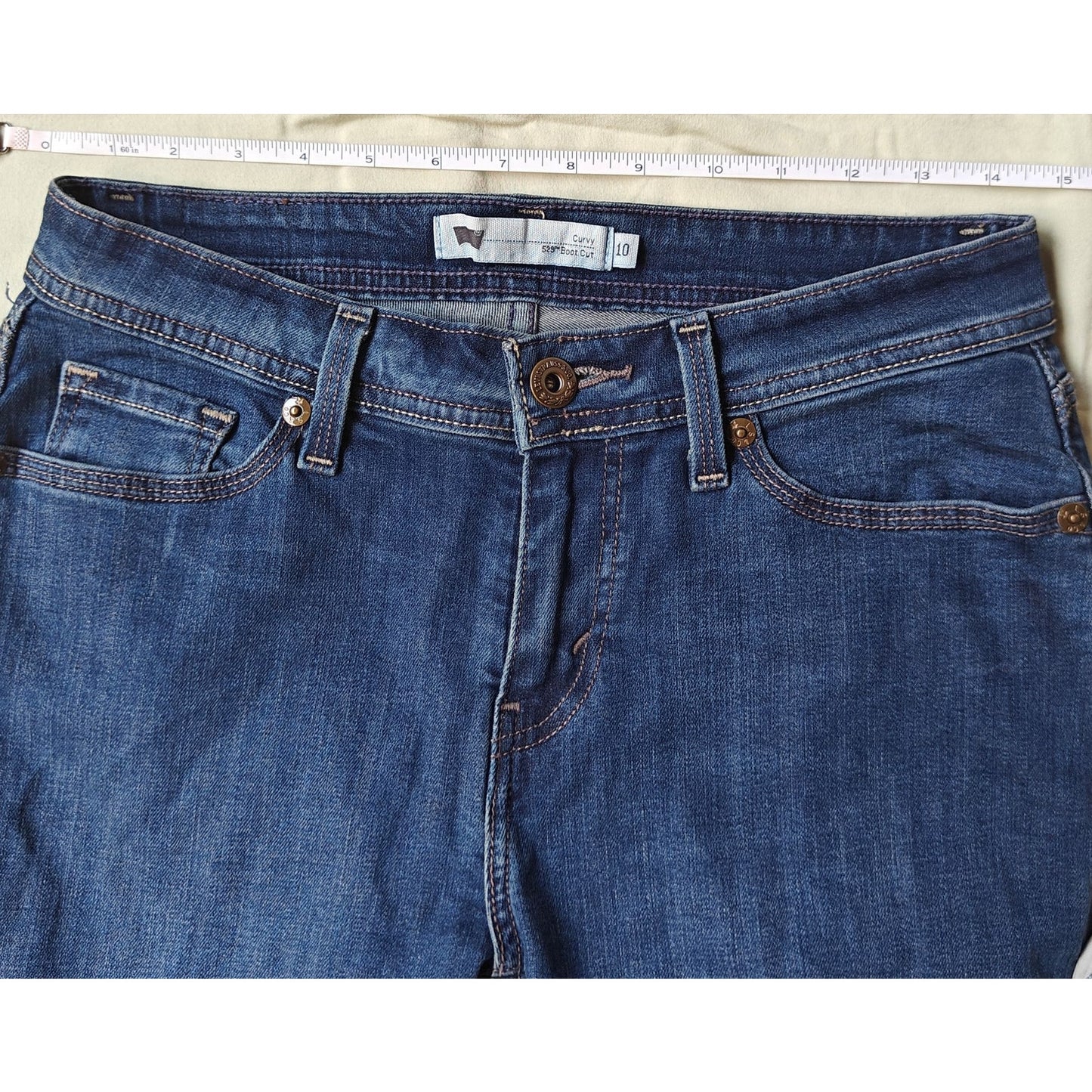 Levi’s 529 Curvy Bootcut Jeans Women’s Medium Wash Stretch Denim Size 10