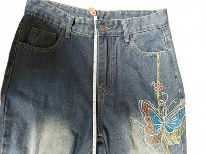 Butterfly Embroidered Bootcut Jeans – Size 28