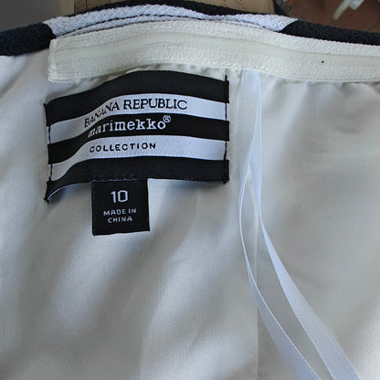 Banana Republic x Marimekko strapless dot dress, black/white, sz 10