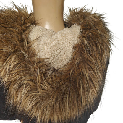 Abercrombie & Fitch Sherpa-Lined Toggle Duffle Coat w/ Faux-Fur Hood – Black, Women’s M