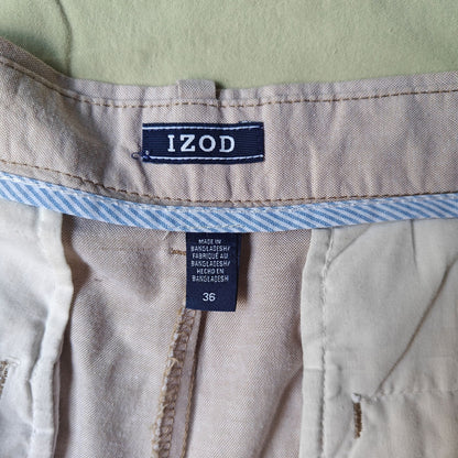 IZOD Men’s Linen-Blend Chino Shorts Sz 36
