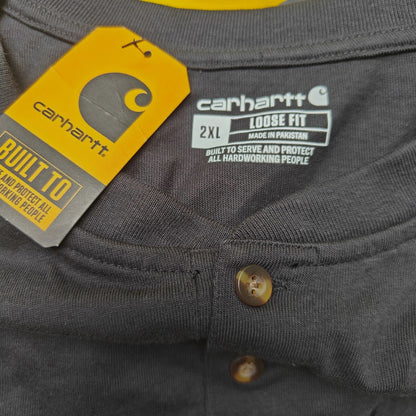 Carhartt Men’s Loose Fit Pocket Henley Shirt NWT – Black 2XL Short Sleeve Workwear