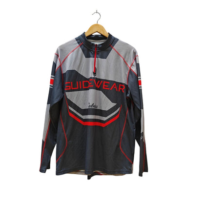 Cabela’s Guidewear Men’s Quarter Zip Pullover Gray Red Black Fishing Shirt L