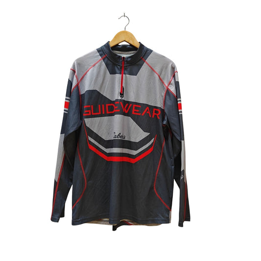 Cabela’s Guidewear Men’s Quarter Zip Pullover Gray Red Black Fishing Shirt L