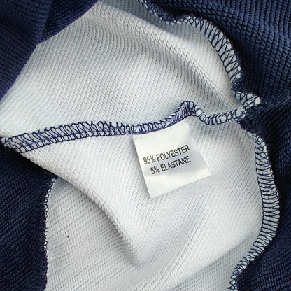 Navy Blue & White Striped Hoodie Sweatshirt Pullover Kangaroo Pocket Unisex